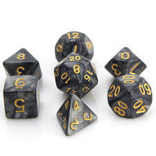 Die Hard Dice POLY RPG SET - SMOKE W/ GOLD