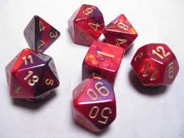 Chessex Gemini Purple-Red/gold Polyhedral 7 Die Set