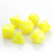 Die Hard Dice POLY RPG SET - YELLOW SWIRL W/ WHITE