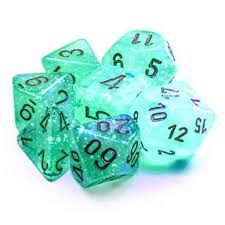 Chessex Polyhedral 7-Die Set Borealis Light Green/gold