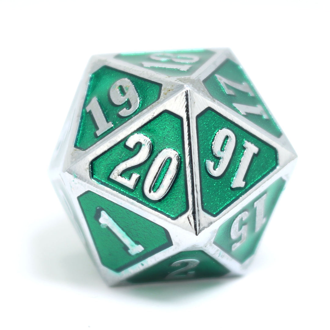 METAL MTG ROLL DOWN COUNTER SHINY SILVER EMERALD