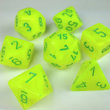 Chessex Vortex Electric Yellow/green Polyhedral 7 Die Set | The CG Realm