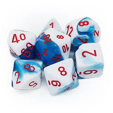 Chessex Gemini Astra Blue-White/red Polyhedral 7 Die Set | The CG Realm