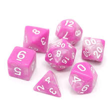 Die Hard Dice POLY RPG SET - TICKLED PINK