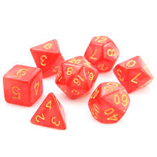 Die Hard Dice POLY RPG SET - RED SWIRL W/ GOLD