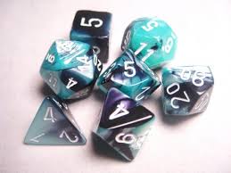Chessex Gemini Black-Shell w/white Polyhedral 7 Die Set