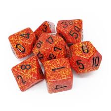 Chessex Speckled Fire Polyhedral 7 Die Set | The CG Realm