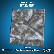 FLG Mats Snow Cobblestone Village 3x3