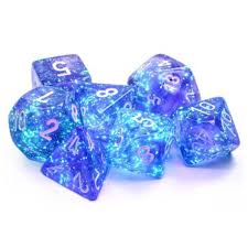 Chessex Polyhedral 7-Die Set Borealis Purple/white