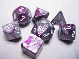 Chessex Gemini Purple-Steel/white Polyhedral 7 Die Set | The CG Realm