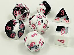 Chessex Gemini Black-White/pink Polyhedral 7-Die Set