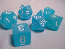 Chessex Frosted Caribbean Blue/white Polyhedral 7 Die Set | The CG Realm