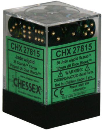 SCARAB 36D6 JADE/GOLD 12MM | The CG Realm