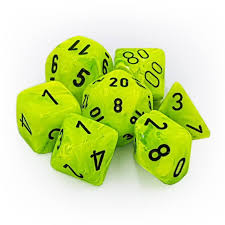 Chessex Bright Green/black Polyhedral 7 Die Set | The CG Realm