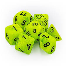 Chessex Bright Green/black Polyhedral 7 Die Set