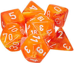 Chessex Vortex Solar/white Polyhedral 7 Die Set