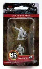 D&D Nolzur's Marvelous Miniatures Primed Dwarf Paladin