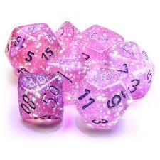 Chessex Polyhedral 7-Die Set Borealis Pink/silver | The CG Realm
