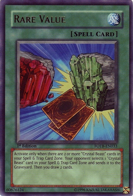 Rare Value [FOTB-EN033] Ultra Rare | The CG Realm