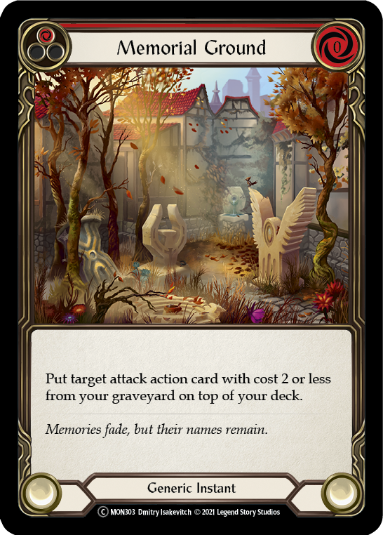 Memorial Ground (Red) [U-MON303-RF] (Monarch Unlimited)  Unlimited Rainbow Foil | The CG Realm