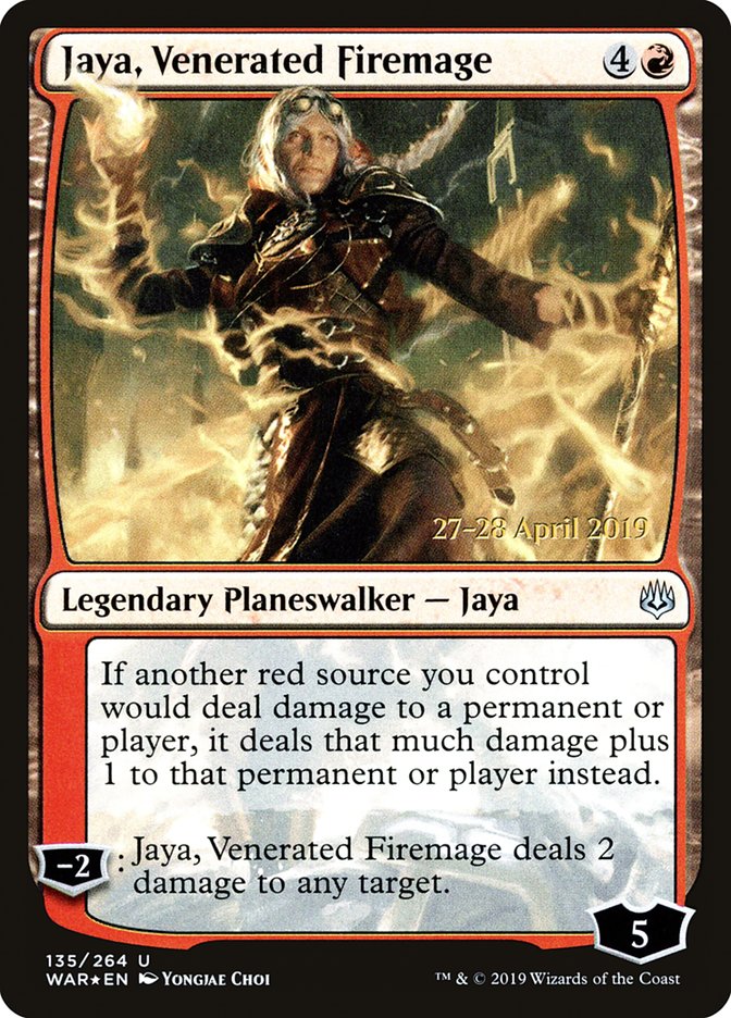 Jaya, Venerated Firemage [War of the Spark Prerelease Promos] | The CG Realm