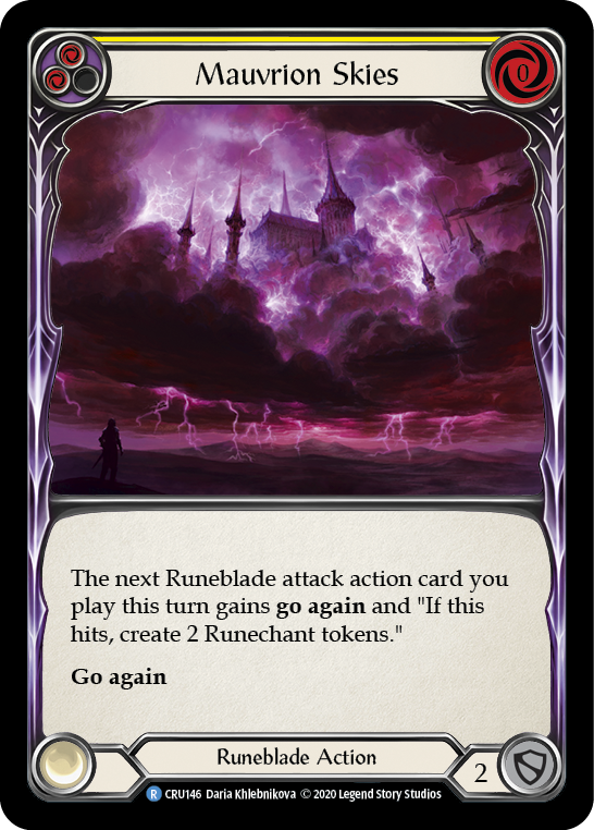 Mauvrion Skies (Yellow) [CRU146] (Crucible of War)  1st Edition Rainbow Foil | The CG Realm