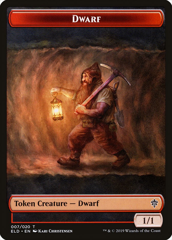 Dwarf Token [Throne of Eldraine Tokens] | The CG Realm