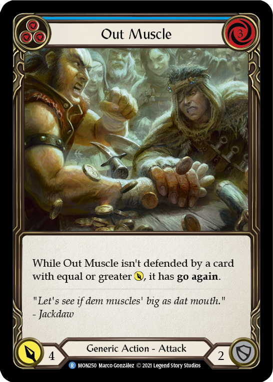 Out Muscle (Blue) [MON250-RF] (Monarch)  1st Edition Rainbow Foil | The CG Realm