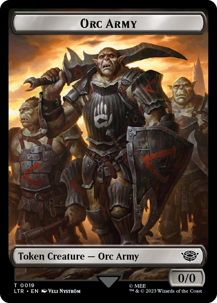 Orc Army (0019) // Food (0022) Double-Sided Token (Surge Foil) (LTR-19 // 22) - The Lord of the Rings: Tales of Middle-earth Foil