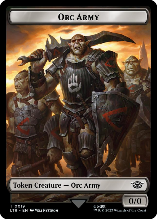 Orc Army (0019) // Food (0022) Double-Sided Token (Surge Foil) (LTR-19 // 22) - The Lord of the Rings: Tales of Middle-earth Foil
