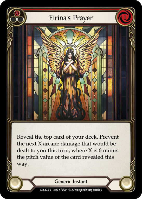 Eirina's Prayer (Red) [ARC173-R] (Arcane Rising)  1st Edition Rainbow Foil | The CG Realm