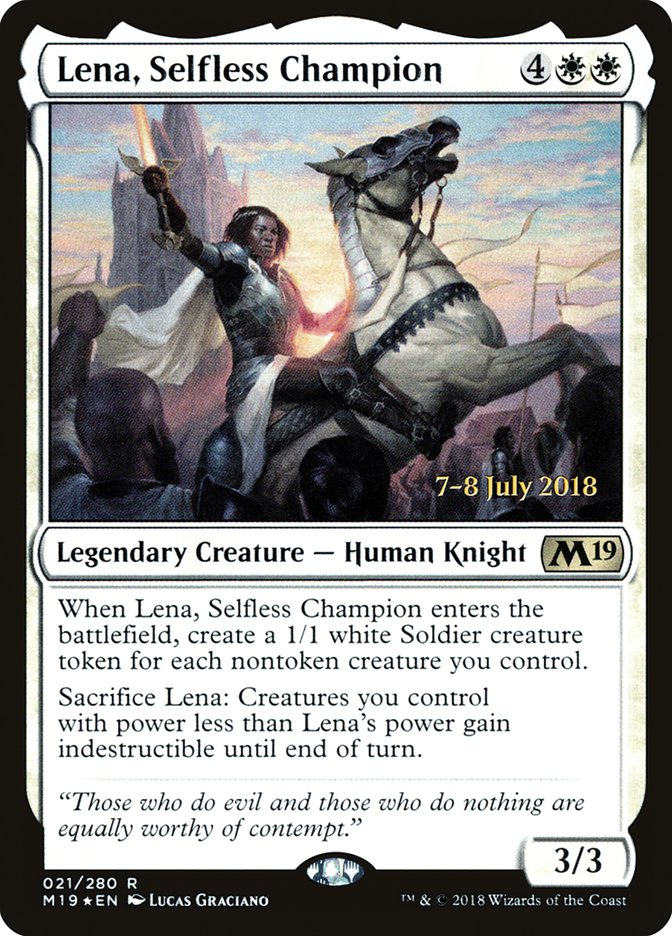 Lena, Selfless Champion [Core Set 2019 Prerelease Promos] | The CG Realm