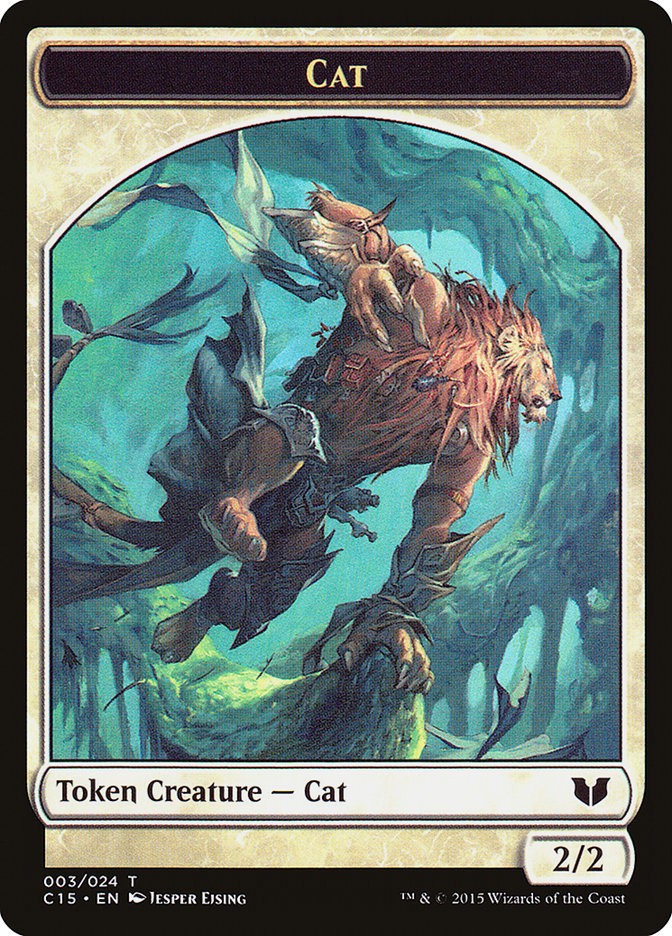 Cat // Zombie Double-Sided Token (C15-3 // 8) - Commander 2015 Tokens