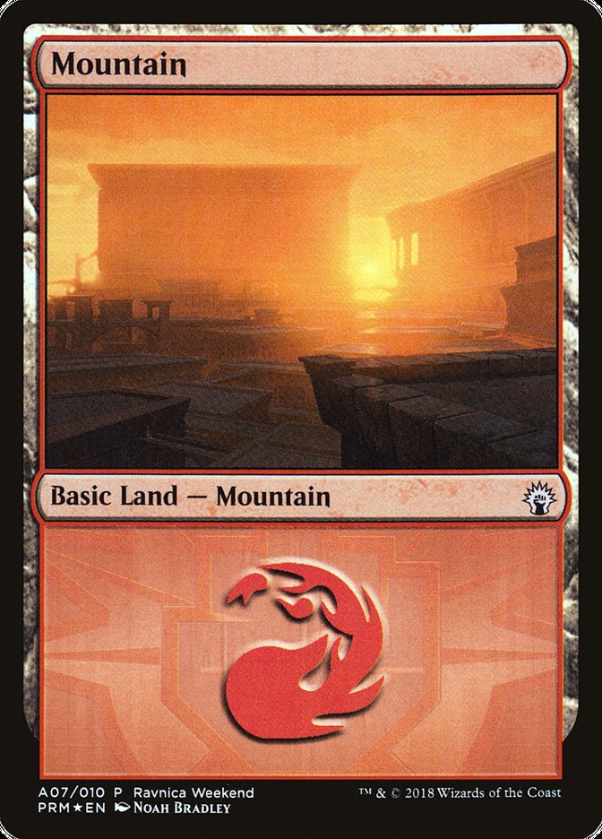 Mountain (A07) [Ravnica Allegiance Ravnica Weekend] | The CG Realm