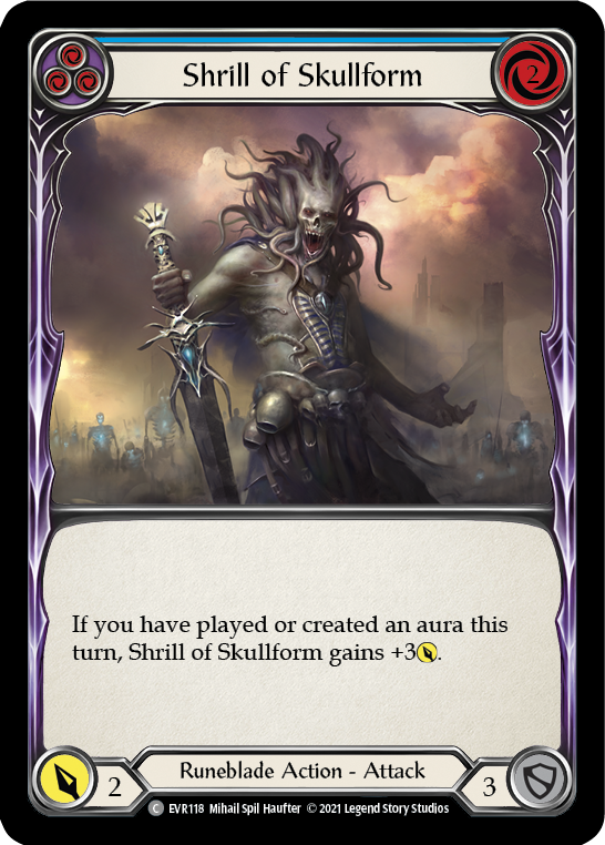 Shrill of Skullform (Blue) [EVR118] (Everfest)  1st Edition Rainbow Foil | The CG Realm