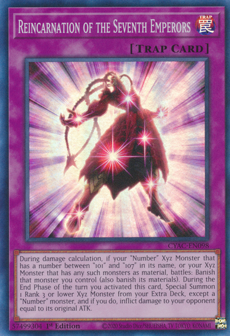 Reincarnation of the Seventh Emperors [CYAC-EN098] Super Rare | The CG Realm