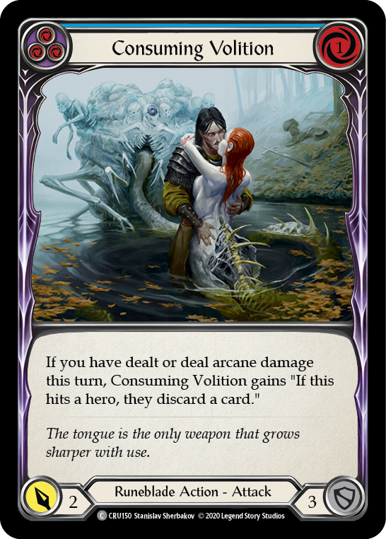 Consuming Volition (Blue) [CRU150] (Crucible of War)  1st Edition Rainbow Foil | The CG Realm