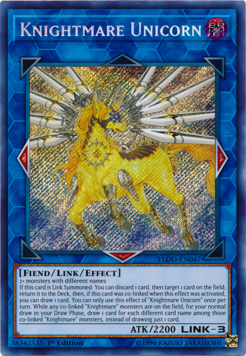 Knightmare Unicorn [FLOD-EN047] Secret Rare | The CG Realm