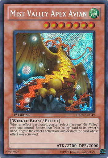 Mist Valley Apex Avian [HA02-EN049] Secret Rare | The CG Realm