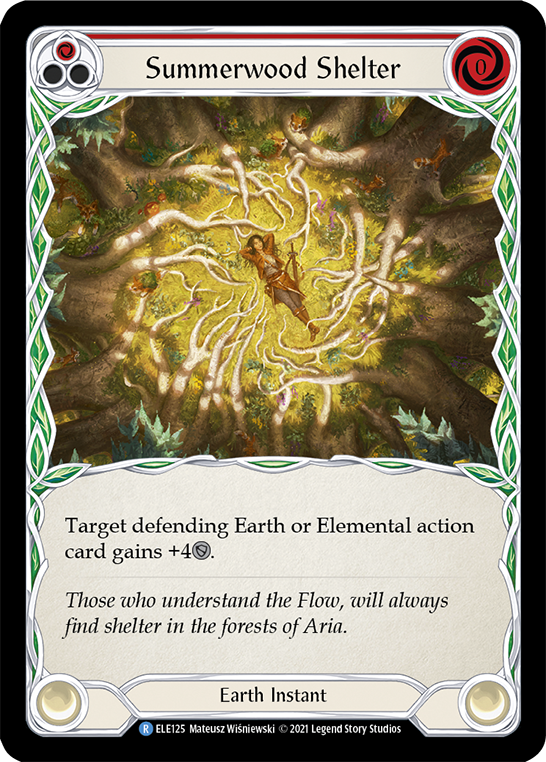 Summerwood Shelter (Red) [ELE125] (Tales of Aria)  1st Edition Rainbow Foil | The CG Realm