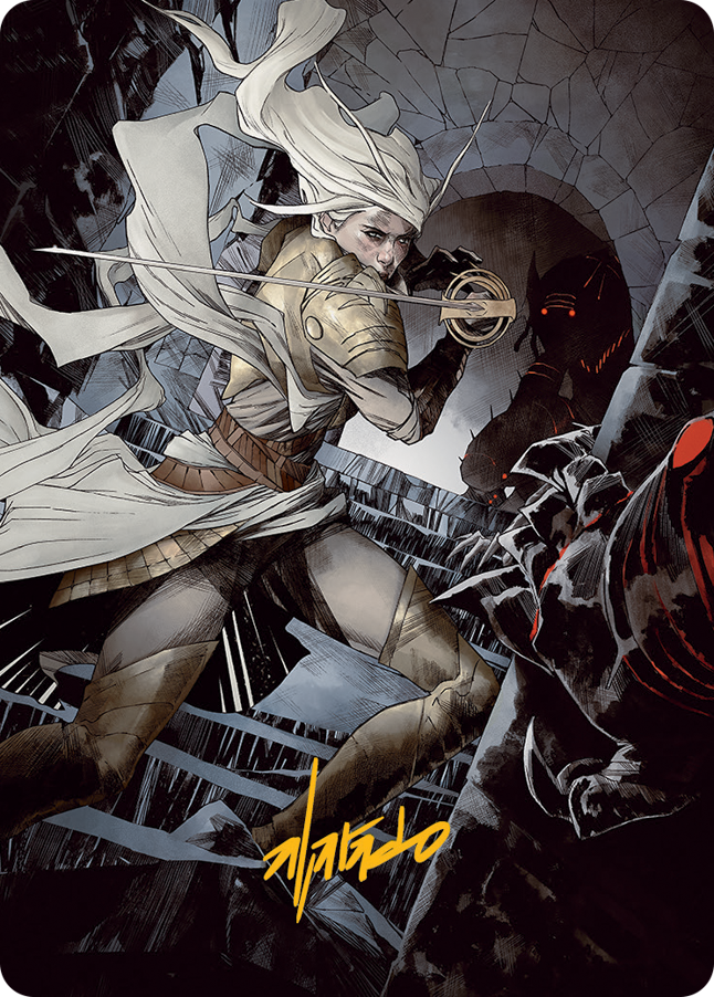 Thalia, Guardian of Thraben Art Card (Gold-Stamped Signature) [March of the Machine Art Series] | The CG Realm