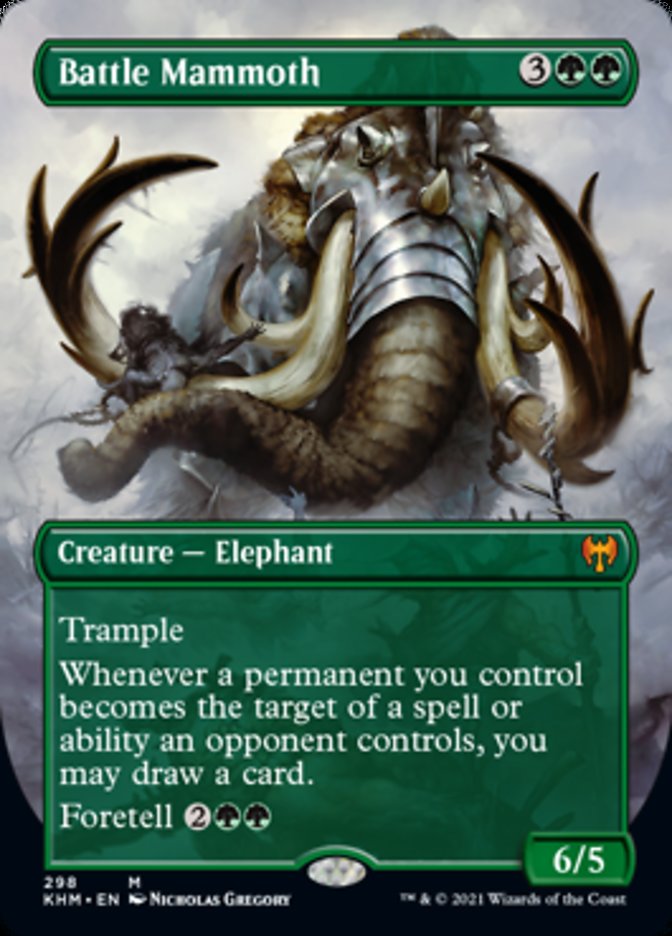 Battle Mammoth (Borderless Alternate Art) [Kaldheim] | The CG Realm