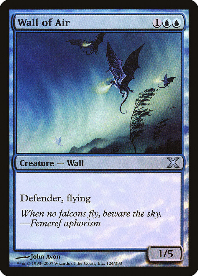 Wall of Air (Premium Foil) [Tenth Edition] | The CG Realm