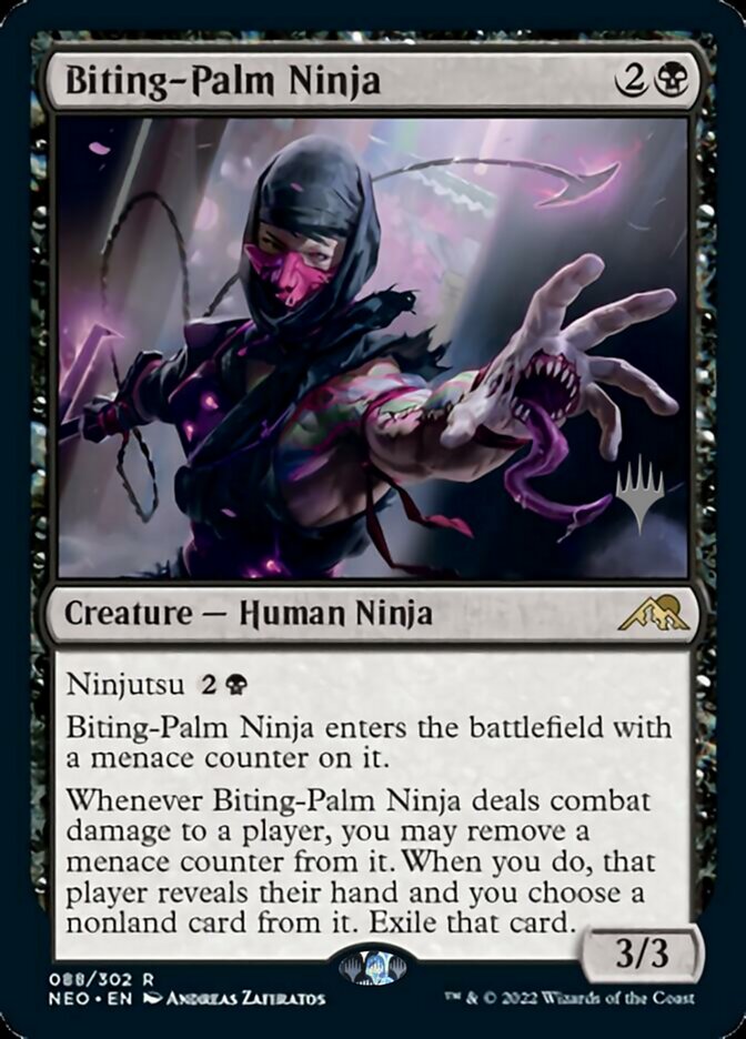 Biting-Palm Ninja (Promo Pack) [Kamigawa: Neon Dynasty Promos] | The CG Realm