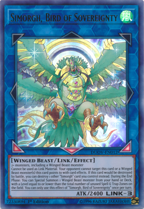Simorgh, Bird of Sovereignty [DUOV-EN012] Ultra Rare | The CG Realm