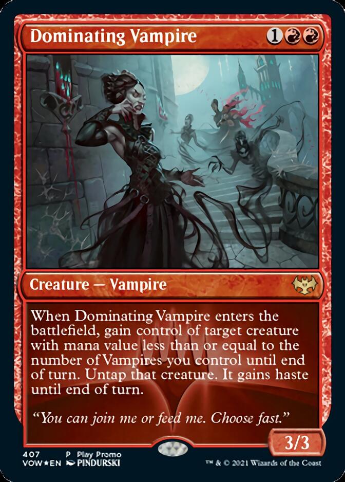 Dominating Vampire (Play Promo) [Innistrad: Crimson Vow Promos] | The CG Realm