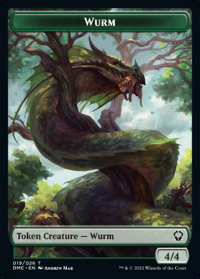 Bird (002) // Wurm Double-Sided Token [Dominaria United Tokens] | The CG Realm