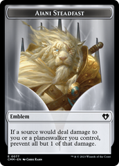 Ajani Steadfast Emblem // Wizard Double-Sided Token [Commander Masters Tokens] | The CG Realm