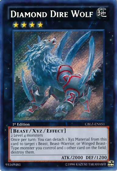 Diamond Dire Wolf [CBLZ-EN051] Secret Rare | The CG Realm