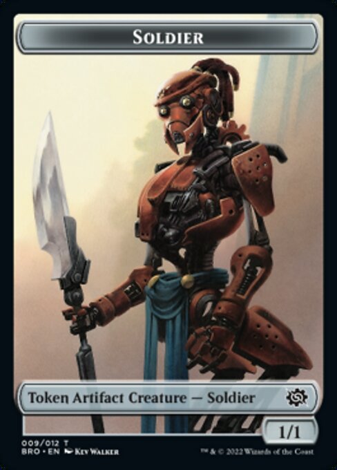 Powerstone // Soldier (009) Double-Sided Token [The Brothers' War Tokens] | The CG Realm